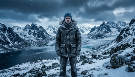 Illustration of a person showing an emotionless expression representing the simile "as cold as ice."