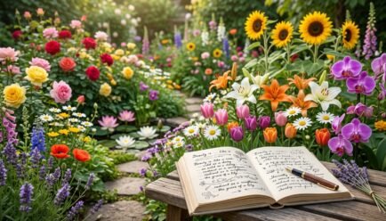Flower similes with colorful flowers and creative writing examples