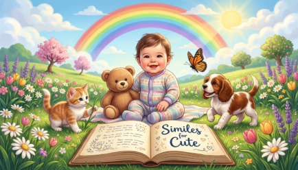: Cute simile examples with meanings and sentences.