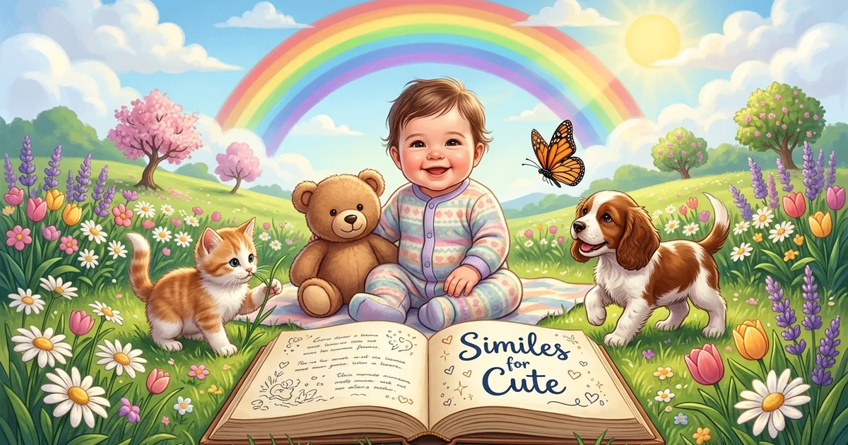 : Cute simile examples with meanings and sentences.