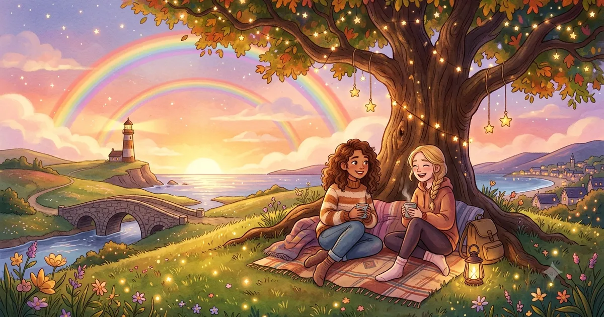 Best friend similes illustrated with symbols of friendship and loyalty.