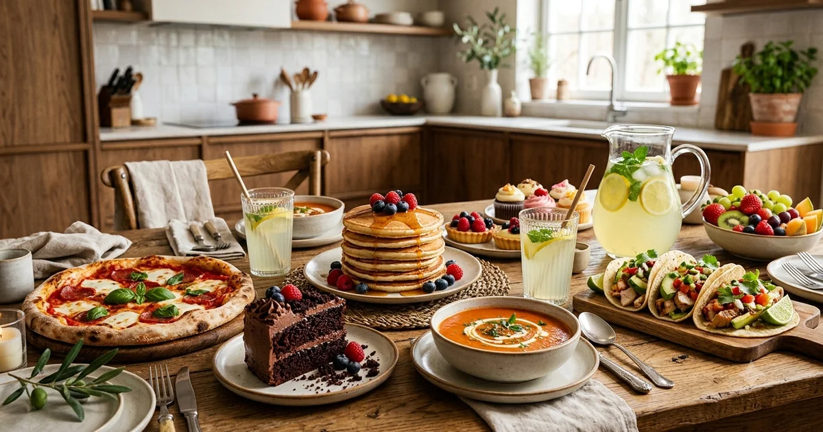 Delicious food simile examples showing colorful and tasty dishes