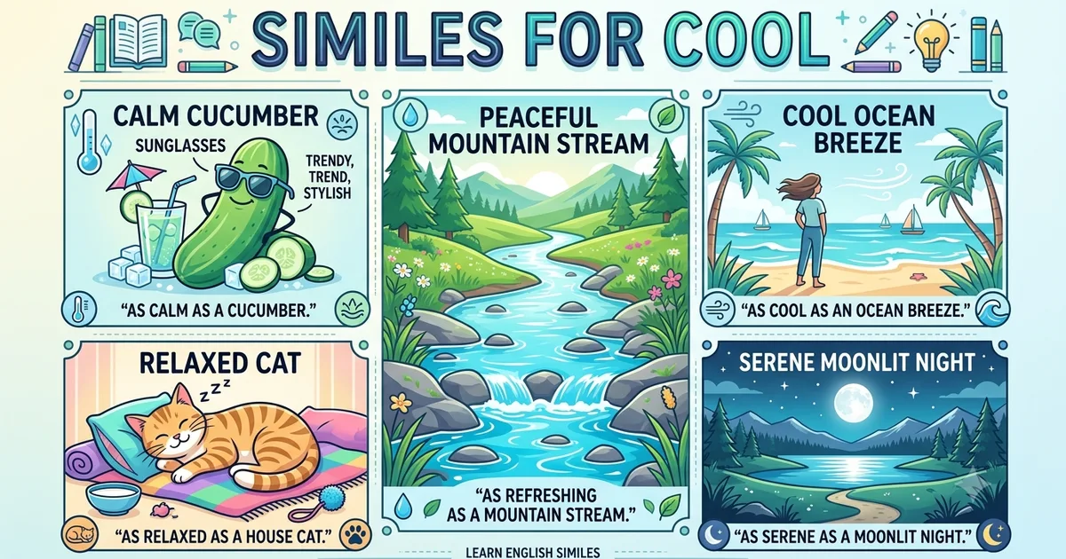 Similes for cool examples and meanings infographic