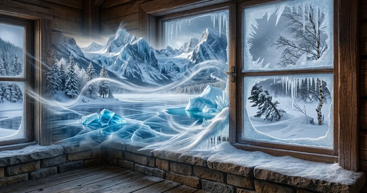 Cold simile examples featuring ice, snow, winter weather, frozen lakes, and frosty landscapes.