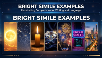 Bright simile examples featuring the sun, stars, diamonds, candles, fireworks, and glowing lights.