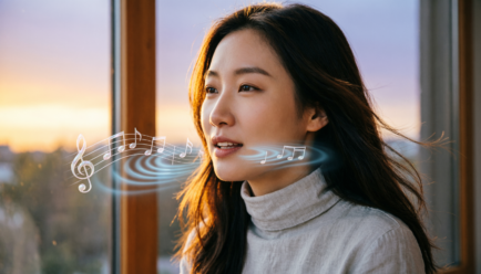 simile for gentle voice