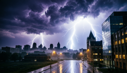 Lightning simile sky