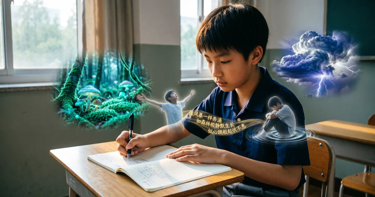 descriptive writing classroom scene