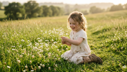 Innocent child in sunlight