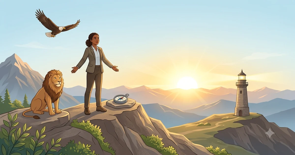 Creative examples of similes for confidence with symbols of courage, strength, and self-belief
