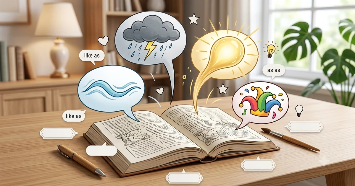 Creative examples of similes for dialogue showing different voices, emotions, and conversation styles