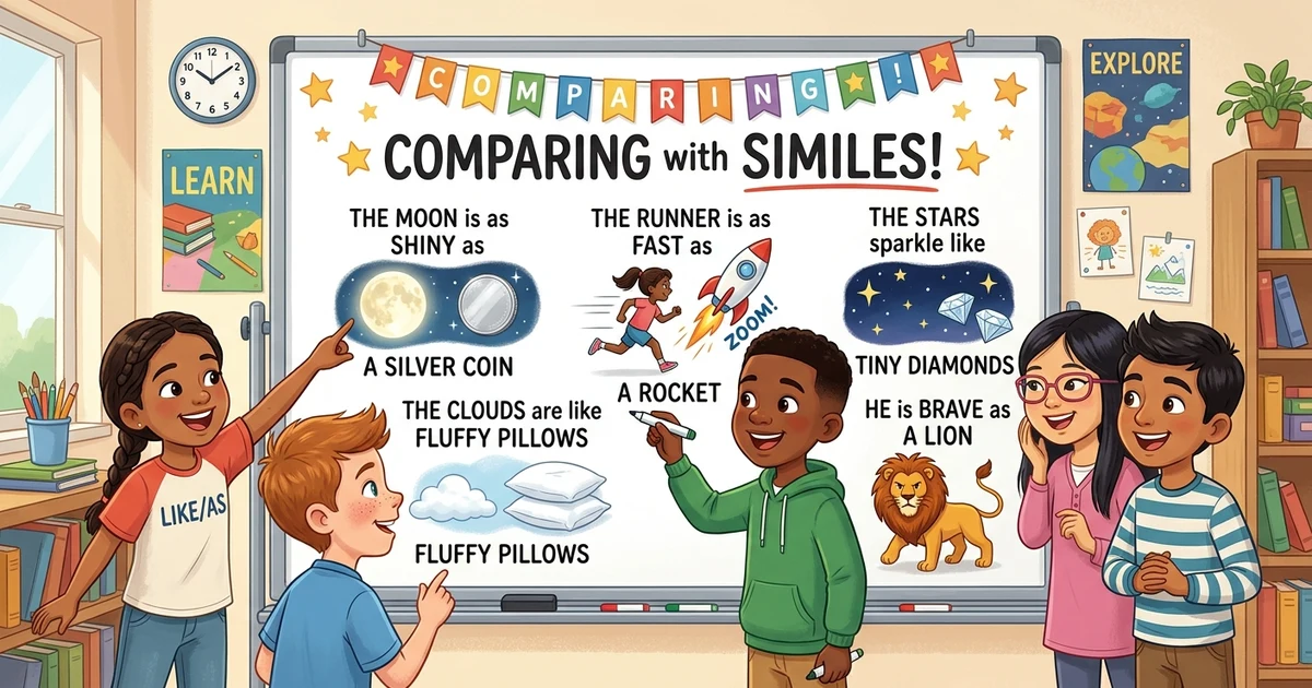 Simile for Grade 5 with easy examples and fun writing activities