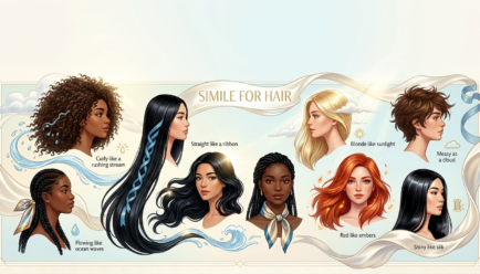 Beautiful examples of similes for different types of hair