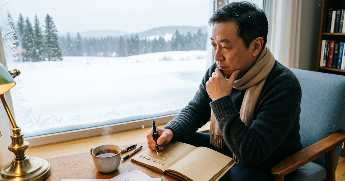 Illustration of a snowy winter landscape showing examples of snow similes used in creative writing and descriptive language.