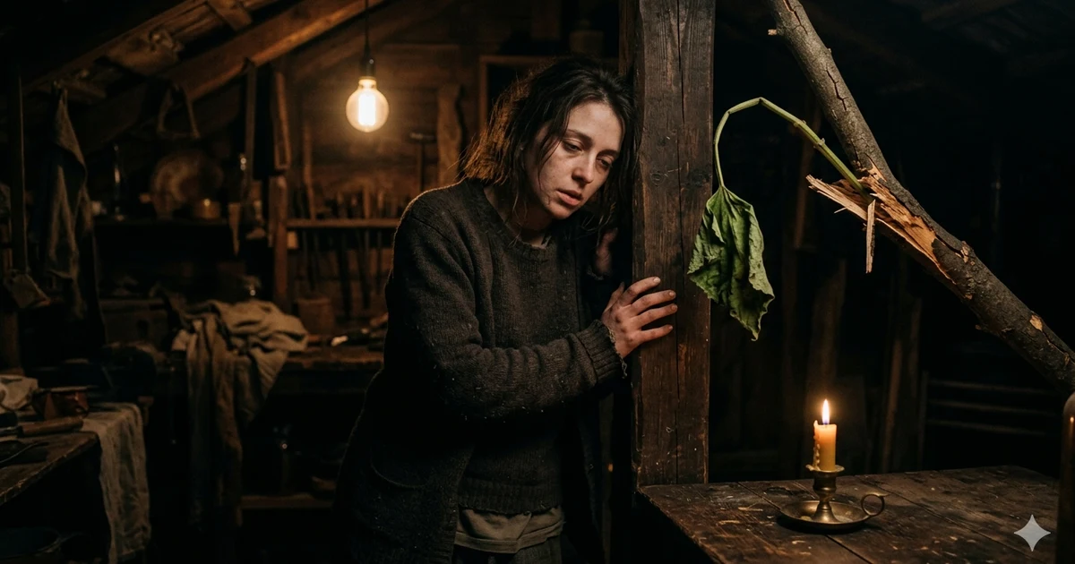 Illustration showing symbols of weakness including a fading candle, broken branch, wilted leaf, and exhausted person to represent similes for weakness in creative writing.