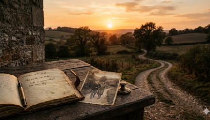 Creative simile for past comparing memories to pages in an old book