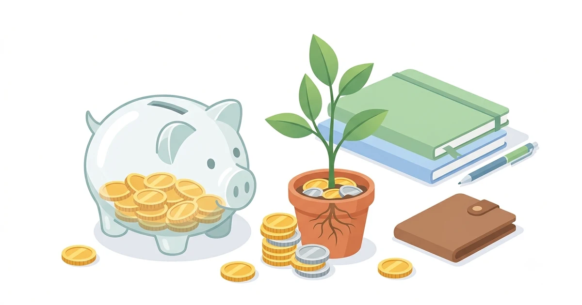 Piggy bank representing a simile for saving money with coins and growing savings