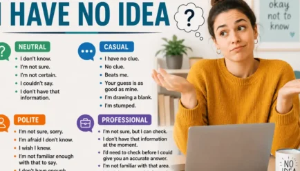 Person expressing uncertainty while discussing different ways to say I have no idea
